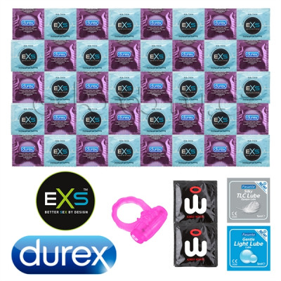 Durex Air Thin Package Ultra Thin Condoms - 42 Durex Condoms and Lubricant Gels Exs + Pasante Condoms and SKYN Elite as a Gift
