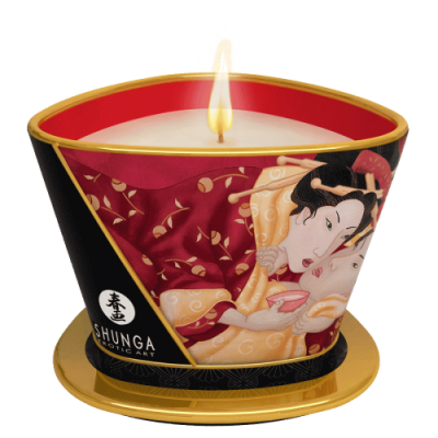 Shunga Libido Massage Candle Sparkling Strawberry Wine 170ml