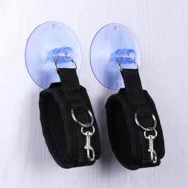 LateToBed BDSM Line Adjustable Cuffs with Suction Cups Black