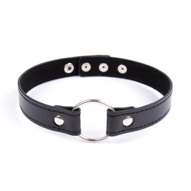 Fetish Addict Collar with Hoop Adjustable 38cm Black