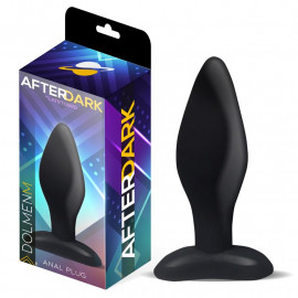 AfterDark Dolmen Butt Plug Silicone Black Size M 10.5 cm x 3 cm