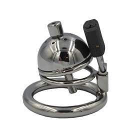 Mister B Steel Mini Chastity Cage with Plug