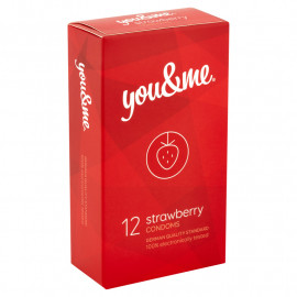 you&me Strawberry Condoms 12 pack - SALE Exp. 01/2021