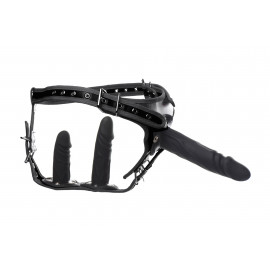 Strict Double Penetration Strap On Harness Black