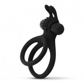 Easytoys Share Ring Double Vibrating Cock Ring with Rabbit Ears Black