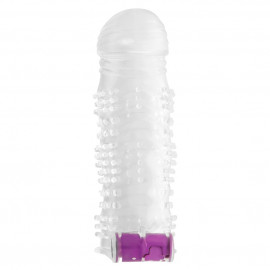 OhMama Textured Penis Sleeve with Vibrating Bullet 229812