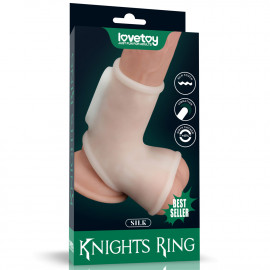 LoveToy Vibrating Silk Knights Ring with Scrotum Sleeve