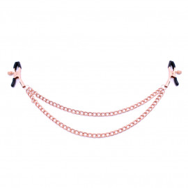 Kiotos Nipple Clamps Double Chains Rose Gold