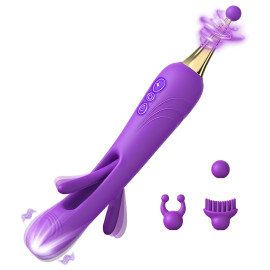 SuperLove Olina Flapping Pen Clitoral Dual Vibrator Purple