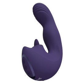 Vive Yumi Rechargeable Triple Motor G-Spot Finger Motion Vibrator & Flickering Tongue Stimulator Purple