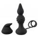 Rebel RC Butt Plug with Cock & Ball Rings Black